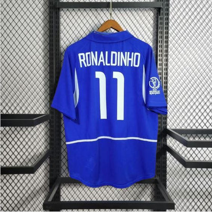 BRAZIL 'RONALDINHO 11' 2002 WORLD CUP RETRO AWAY KIT