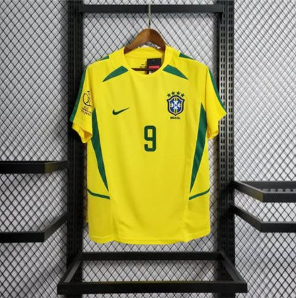 BRAZIL 'R9' 2002 WORLD CUP RETRO HOME KIT