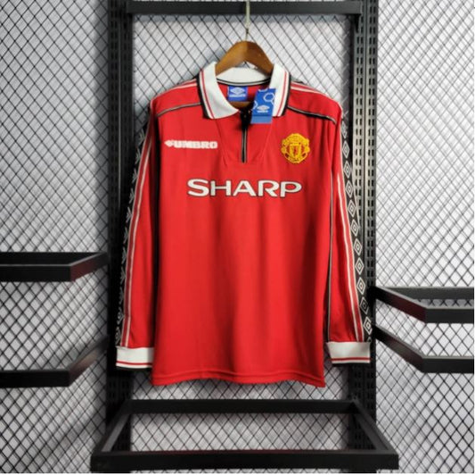 MANCHESTER UNITED LONG SLEEVE RETRO HOME KIT 98/99